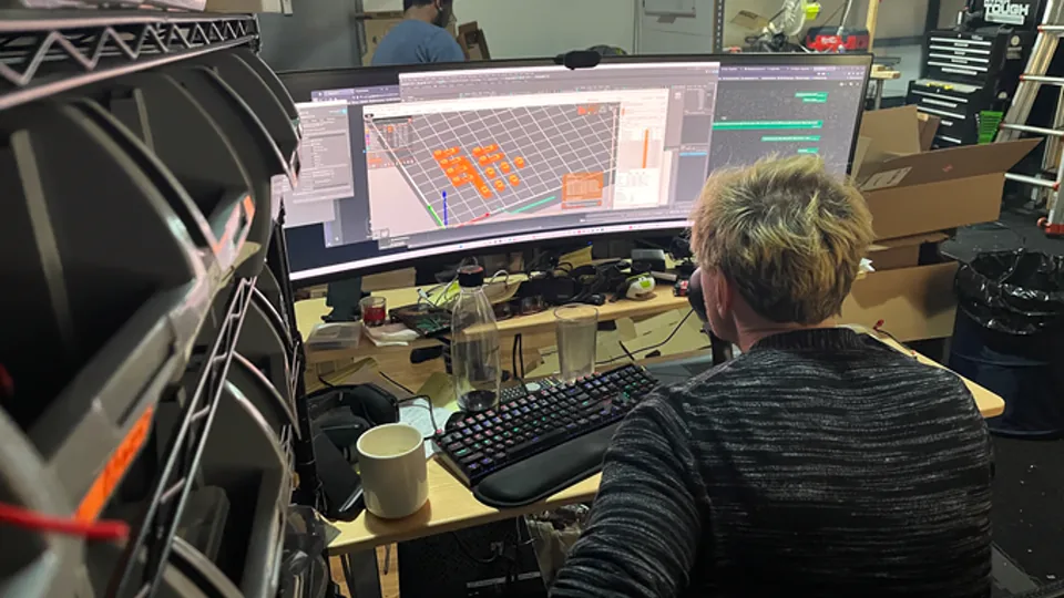Squawk Works team member designing a custom installation in 3D